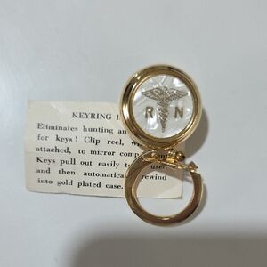Gold RN Keyring with Caduceus Emblem